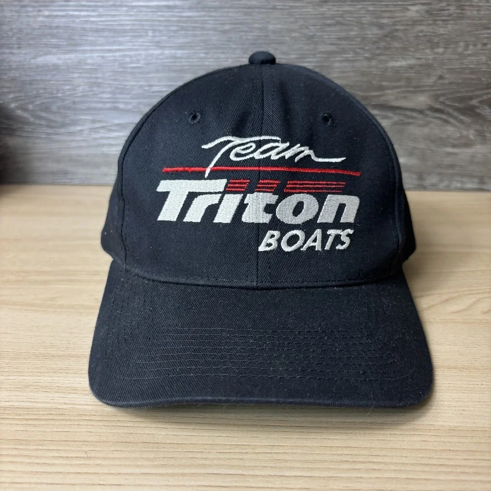 Kudzu Team Triton Boats Hat Snapback Embroidered Fishing Mens Black Green Bill